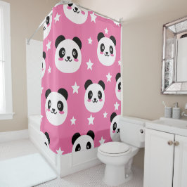 Panda-Illustration Duschvorhang