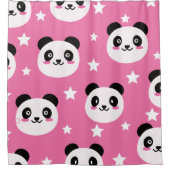 Panda-Illustration Duschvorhang (Vorderseite)