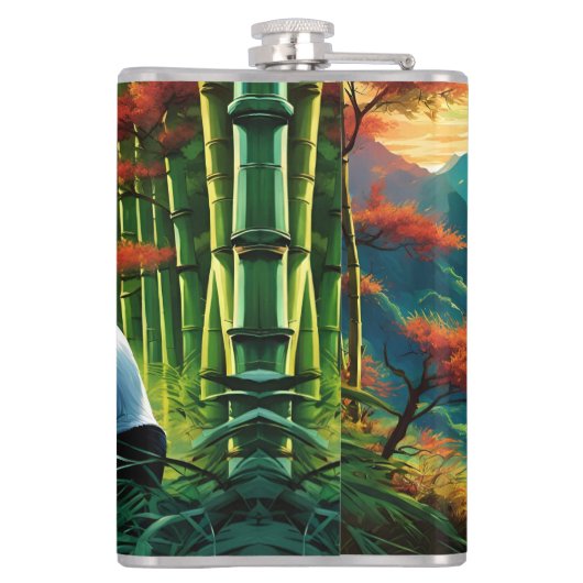 Panda im Bamboo-Wald auf /Berg Flachmann (Rückseite)