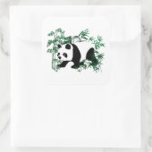 Panda im Bambuswald Quadratischer Aufkleber (Tasche)