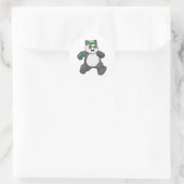 Panda im Joggen mit Headband Runder Aufkleber (Tasche)