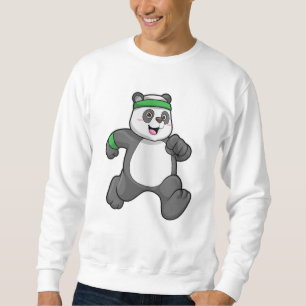 Panda im Joggen mit Headband Sweatshirt