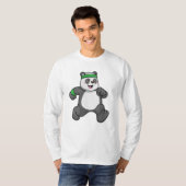 Panda im Joggen mit Headband T-Shirt (Vorne ganz)