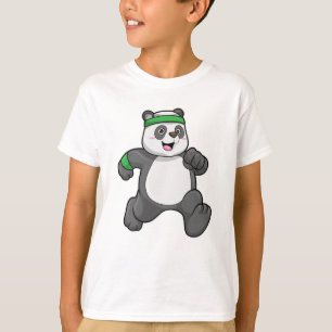 Panda im Joggen mit Headband und Sweatband T-Shirt