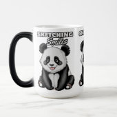Panda im klassischen Schwarz-Weiß-Stil Verwandlungstasse (Links)