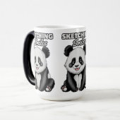 Panda im klassischen Schwarz-Weiß-Stil Verwandlungstasse (Vorderseite Links)