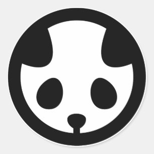 Panda im Kreis Runder Aufkleber