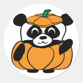 Panda im Niedlichen Pumpkin-Kostüm Runder Aufkleber