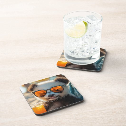 Panda im Relaxmodus Getränkeuntersetzer (Rechte Seite)