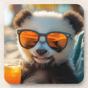 Panda im Relaxmodus Getränkeuntersetzer