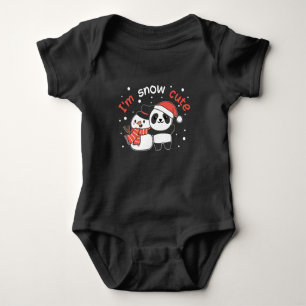 Panda I'm Snow Niedlich Snowman Snow Pun Baby Strampler