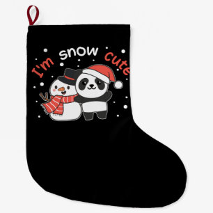 Panda I'm Snow Niedlich Snowman Snow Pun Großer Weihnachtsstrumpf