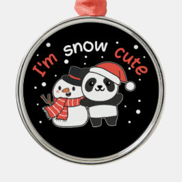 Panda I'm Snow Niedlich Snowman Snow Pun Keramik O Ornament Aus Metall