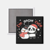 Panda I'm Snow Niedlich Snowman Snow Pun Magnet (Vorderseite/Rückseite)