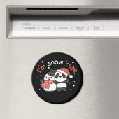 Panda I'm Snow Niedlich Snowman Snow Pun Magnet (In Situ (Geschirrspüler))