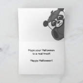 Panda im Teufel-Kostüm am Spuk Mais-Labyrinth Karte (Innenseite)