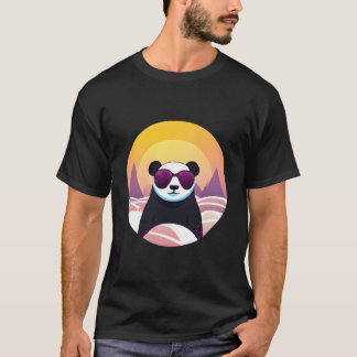 Panda im Urlaub mit Sonnenbrille T-Shirt