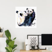 Panda im Wald | Panda Family Poster (Heimbüro)