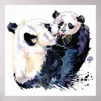 Panda im Wald | Panda Family Poster