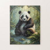 Panda im Wald Puzzle (Vertikal)