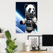 Panda im Weltraum | AI Art Poster (Heimbüro)