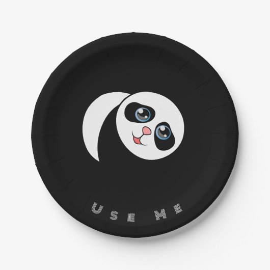 Panda-Image Verwenden Sie mir Textausdruckpapier u Pappteller (Vorderseite)