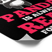 Panda immer bereit Dminton Player Bear Animal Lieb Poster (Ecke)