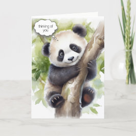 Panda in Baumwasserfarbe Karte