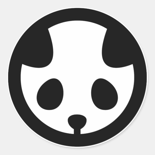 Panda in circle runder aufkleber (Vorderseite)