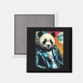 Panda in City 2 Aufkleber Magnet (Vorderseite/Rückseite)