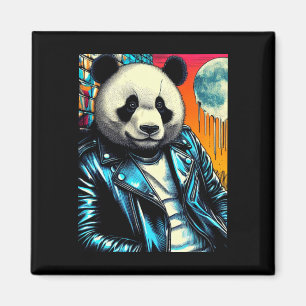 Panda in City 2 Aufkleber Magnet