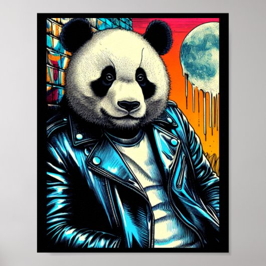 Panda in City 2 Aufkleber Poster (Vorne)