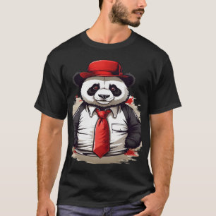 Panda in einem Anzug, der durchbricht T-Shirt