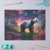 Panda in einem Fantasiegarten Seidenpapier (Basteln)