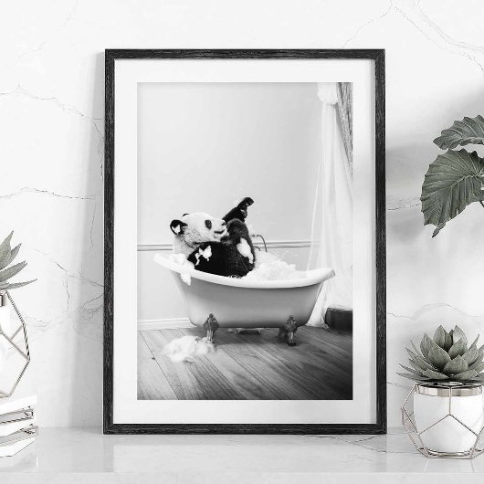 Panda in einer Badewanne Poster