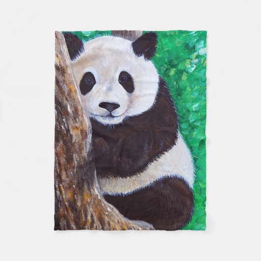 Panda in einer Baummalerei Fleecedecke (Vorderseite)