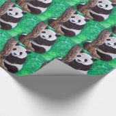 Panda in einer Baummalerei Geschenkpapier (Ecke)