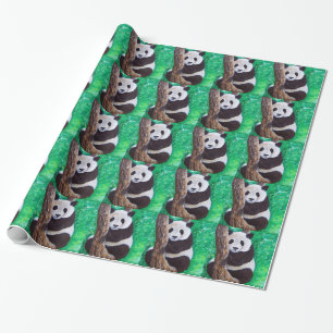 Panda in einer Baummalerei Geschenkpapier