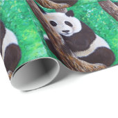 Panda in einer Baummalerei Geschenkpapier (Rolleneckpunkt)