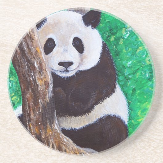 Panda in einer Baummalerei Getränkeuntersetzer (Vorne)