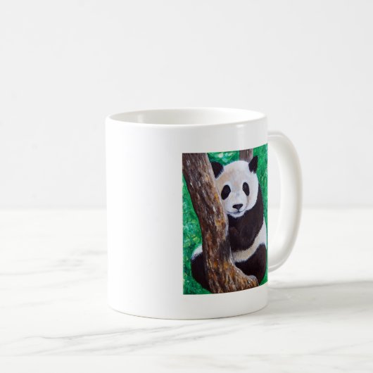 Panda in einer Baummalerei Kaffeetasse (VorderseiteRechts)