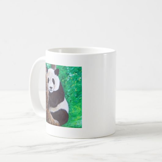 Panda in einer Baummalerei Kaffeetasse (Vorderseite Links)