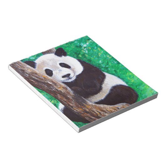 Panda in einer Baummalerei Notizblock (angewinkelt)