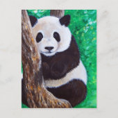 Panda in einer Baummalerei Postkarte (Vorderseite)