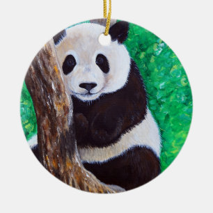 Panda in einer Keramik zum Malen von Bäumen Keramik Ornament