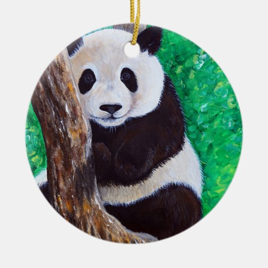 Panda in einer Keramik zum Malen von Bäumen Ornament (Vorne)