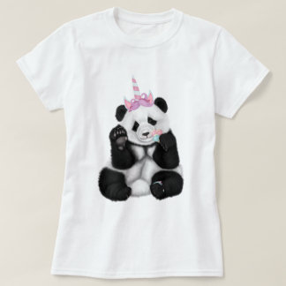Panda in Einhornhut T-Shirt