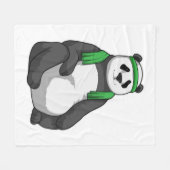 Panda in Fitness mit Handtuch Fleecedecke (Vorderseite (Horizontal))