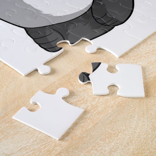Panda in Fitness mit Handtuch Puzzle (Seite)