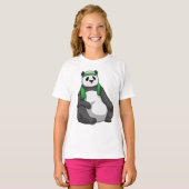 Panda in Fitness mit Handtuch T-Shirt (Vorne ganz)